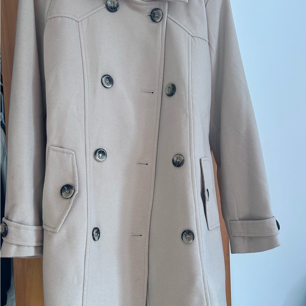 Women's Double-Breasted Tan Coat